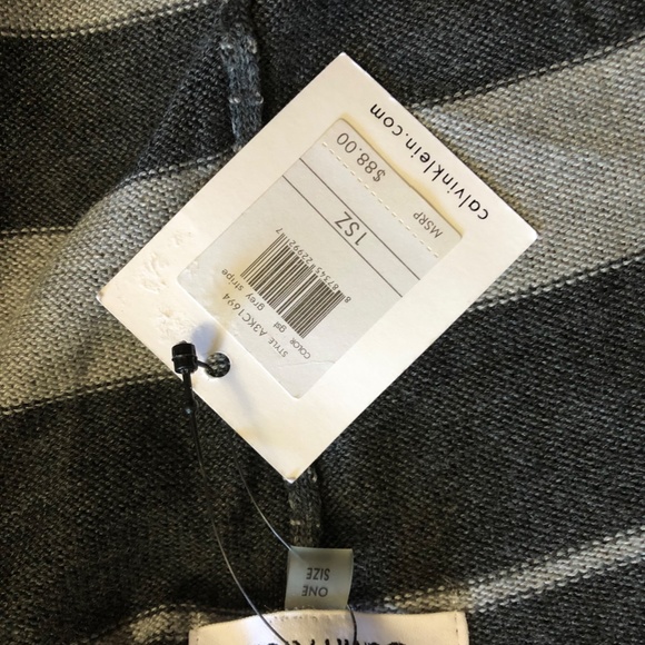 Calvin Klein Grey Stripe Cardigan/Shawl - Picture 3 of 3